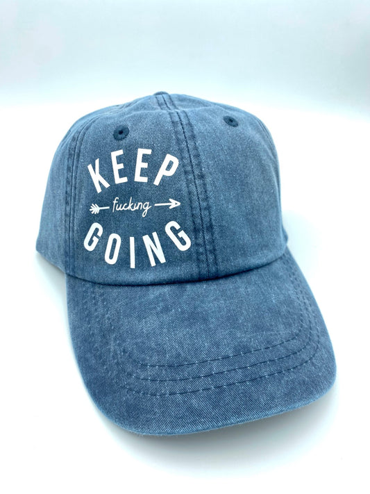 "Keep F***ing Going" Baseball Hat image 0