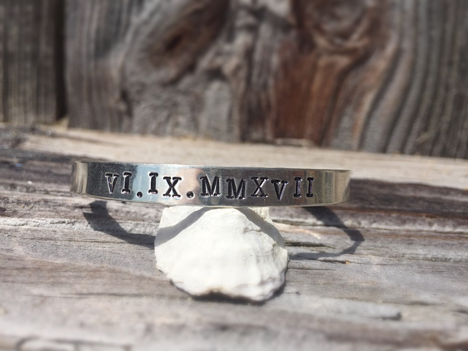 Custom Roman Numeral Cuff Bracelet image 1