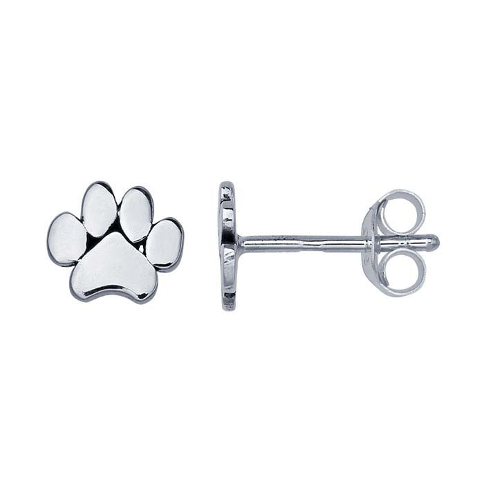 Sterling Silver Paw Print Earrings image 0