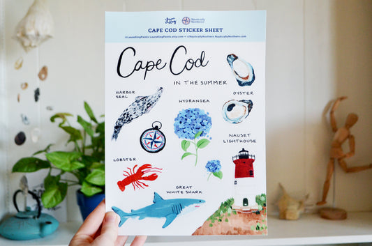 "Cape Cod in the Summer" Sticker Sheet - 7" x 10" image 0