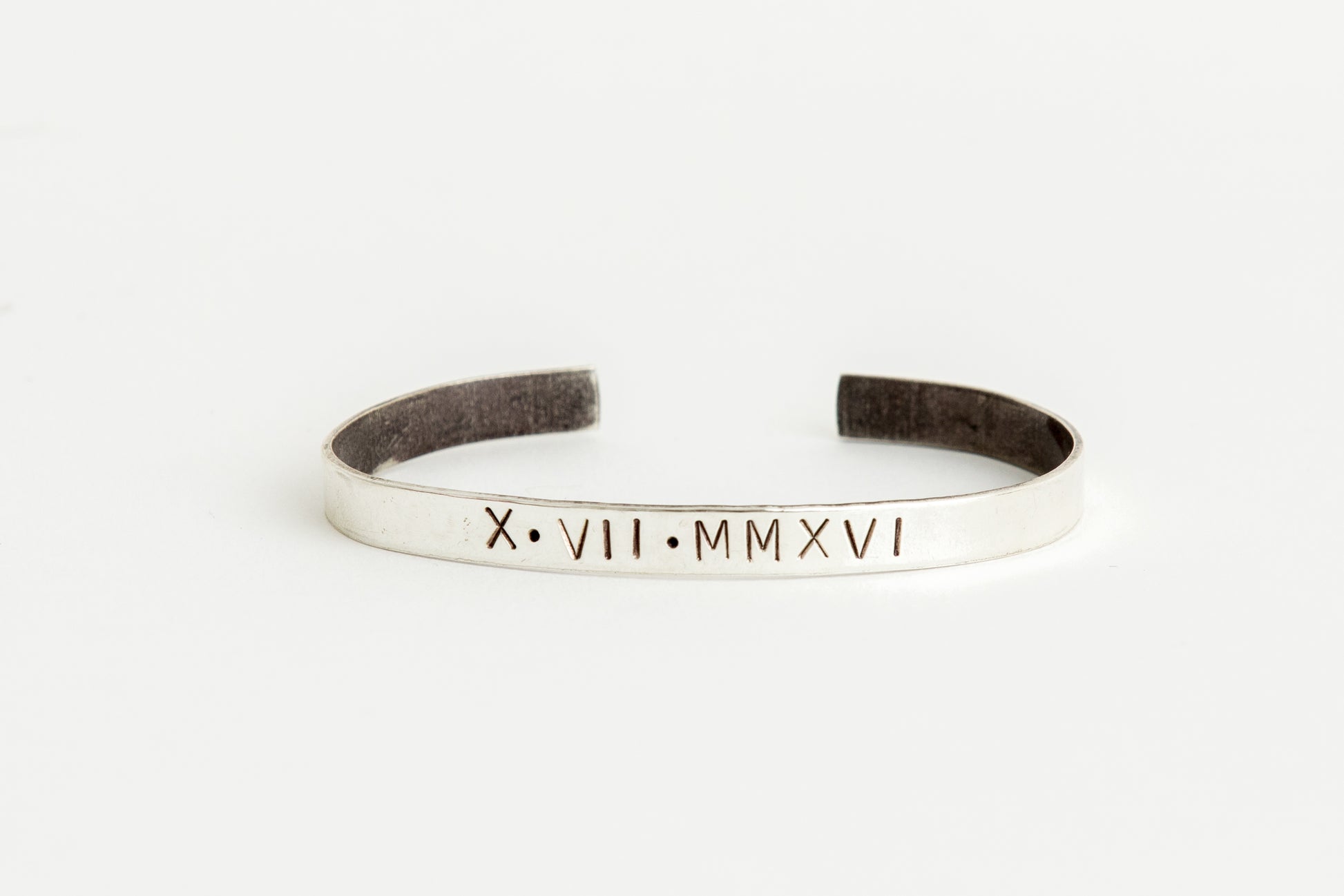 Custom Roman Numeral Cuff Bracelet image 0