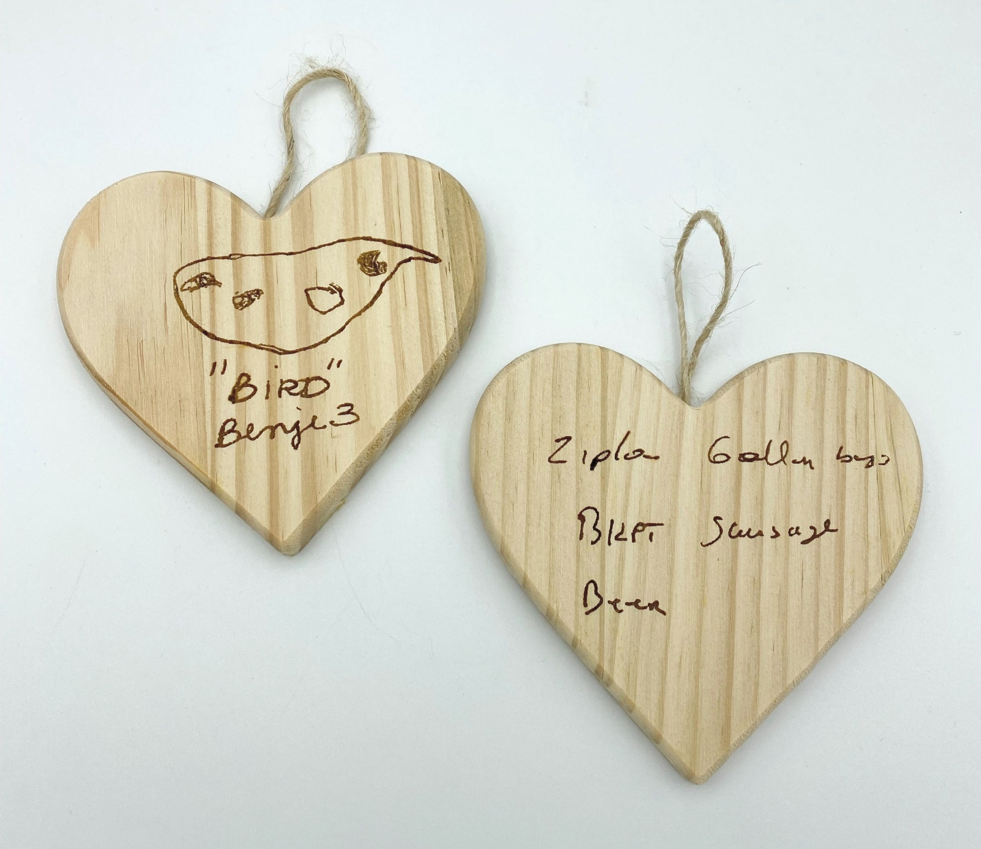 Custom Handwriting Wooden Heart Ornament image 2