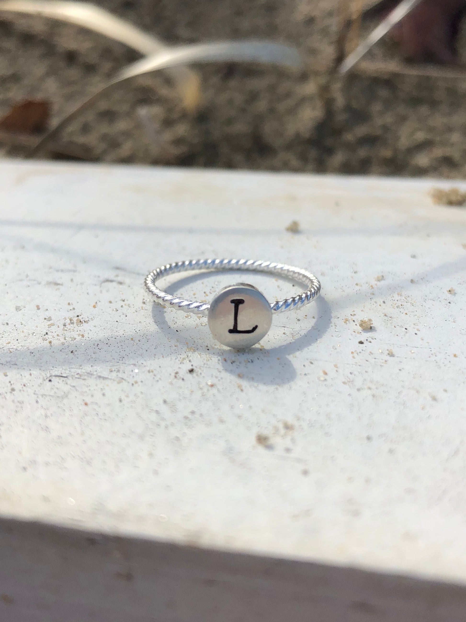 Sterling Silver Custom Initial Ring image 1