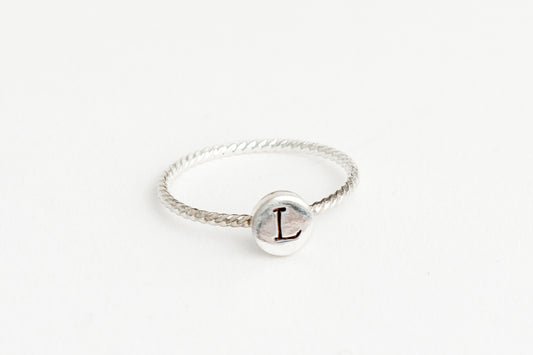 Sterling Silver Custom Initial Ring image 0