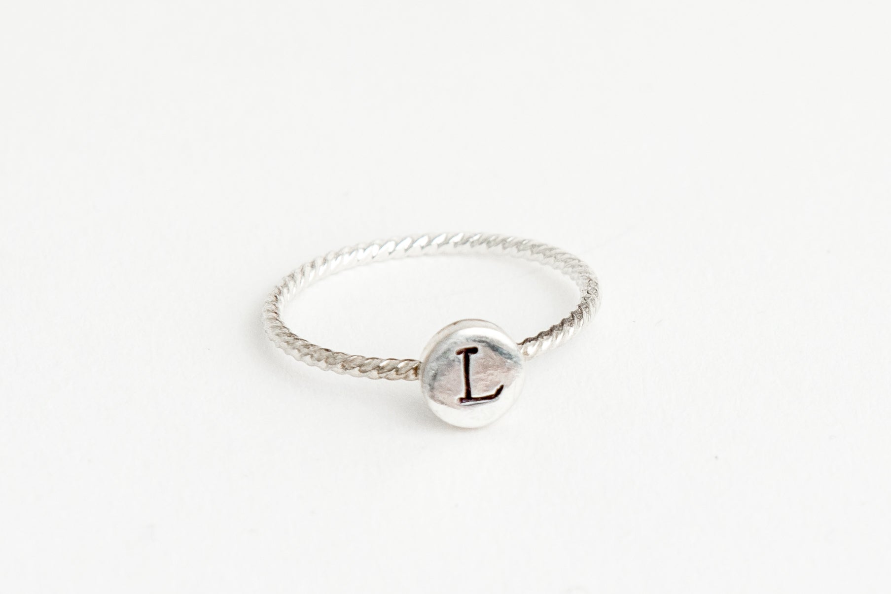 Sterling Silver Custom Initial Ring image 0