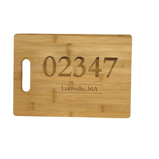 Bamboo Custom ZIP Code Cutting Board image 0