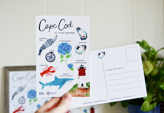 "Cape Cod in the Summer" Handmade Postcard - 4" x 6" image 0