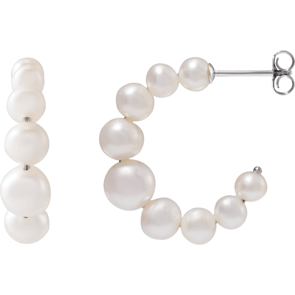 Freshwater Pearl Hoop Earrings