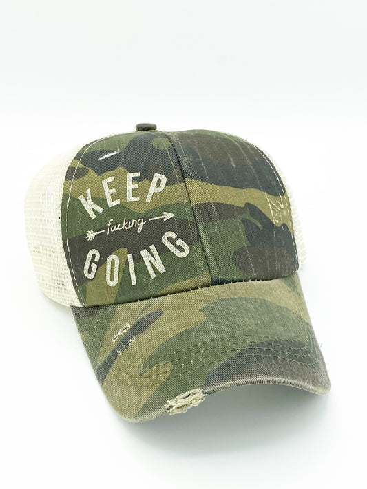"Keep F***ing Going" Ponytail Hat image 0