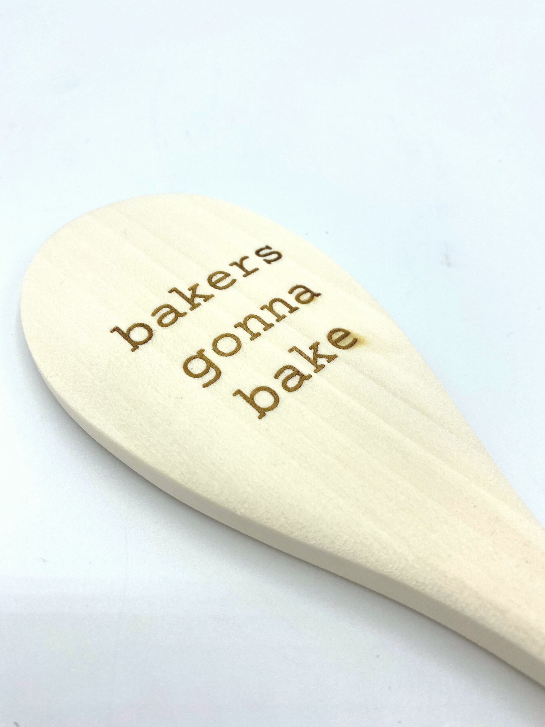 Rubberwood "Barkers Gonna Bake" Spoon image 1