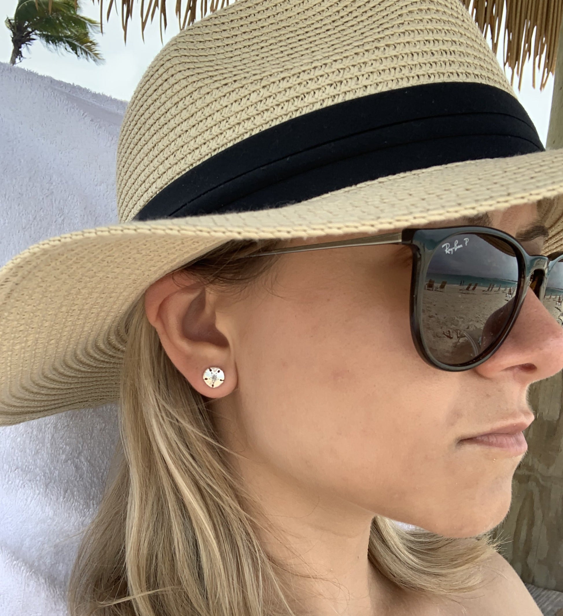 Sterling Silver Sand Dollar Earrings image 1