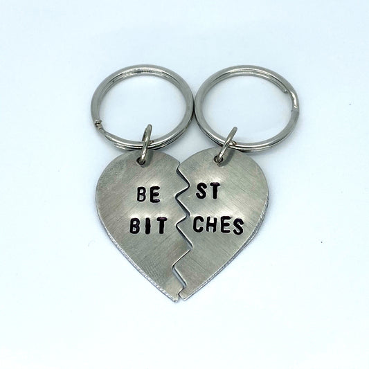 "Best Bitches" Aluminum Keychains Pair image 0