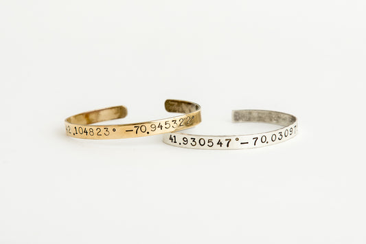 Custom Latitude and Longitude Cuff Bracelet image 0