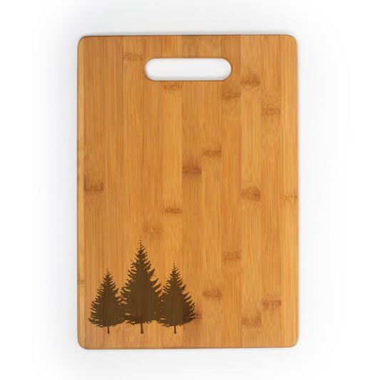 Winter Tree Engraved Bamboo Cutting Board image 0