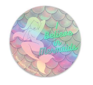Holographic "I Believe in Mermaids" Sticker image 0