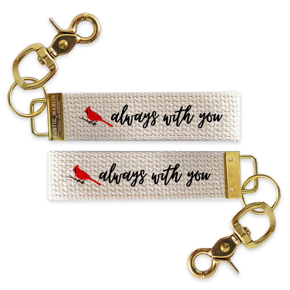 Cardinal "Always With You" Wristlet Keychain | Memorial Gift