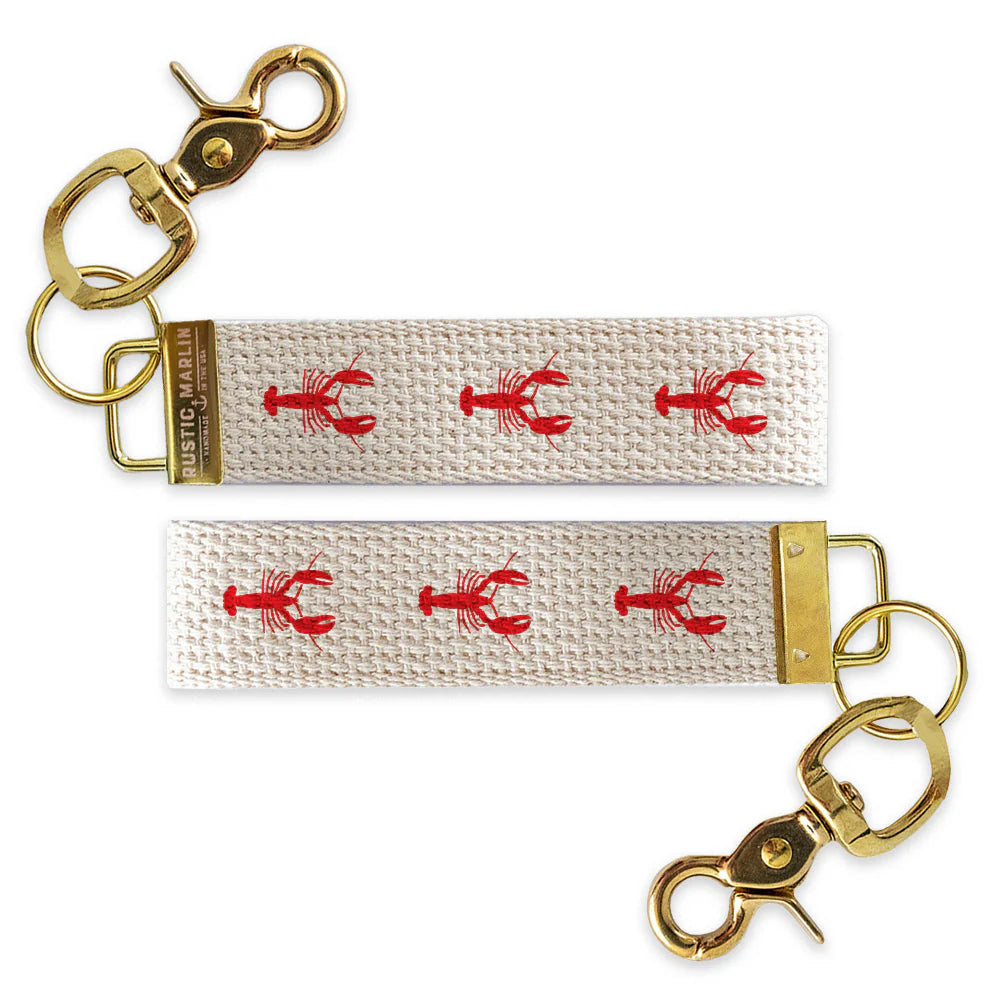 Lobster Wristlet Keychain | Coastal New England Key Fob