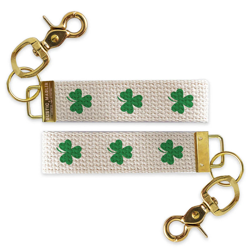 Shamrock Wristlet Keychain | Lucky Clover Key Fob