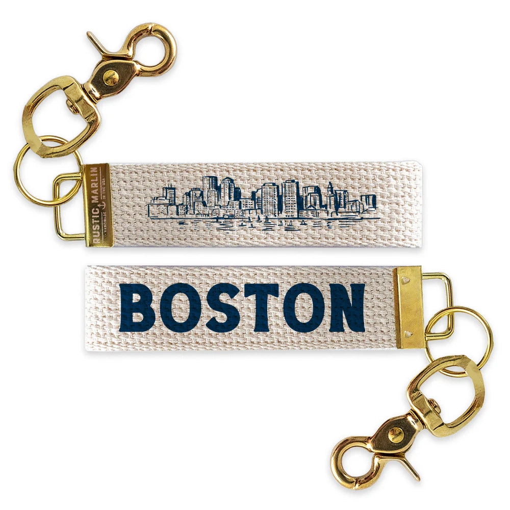 Boston Harbor Skyline Wristlet Keychain | Boston Souvenir & Massachusetts Gift