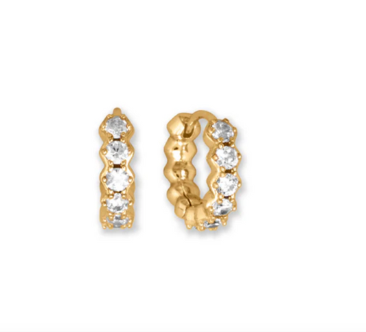 CZ Huggie Hoop Earrings