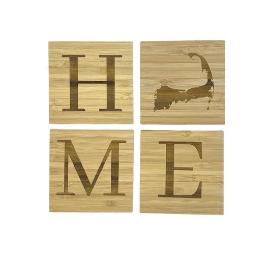Slate and Bamboo "Home" Coasters - Set of 4 image 0