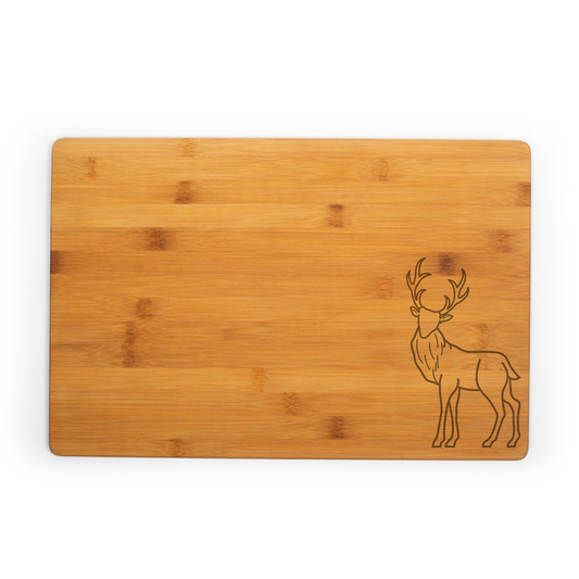 Reindeer Engraved Bamboo Cutting Board image 0