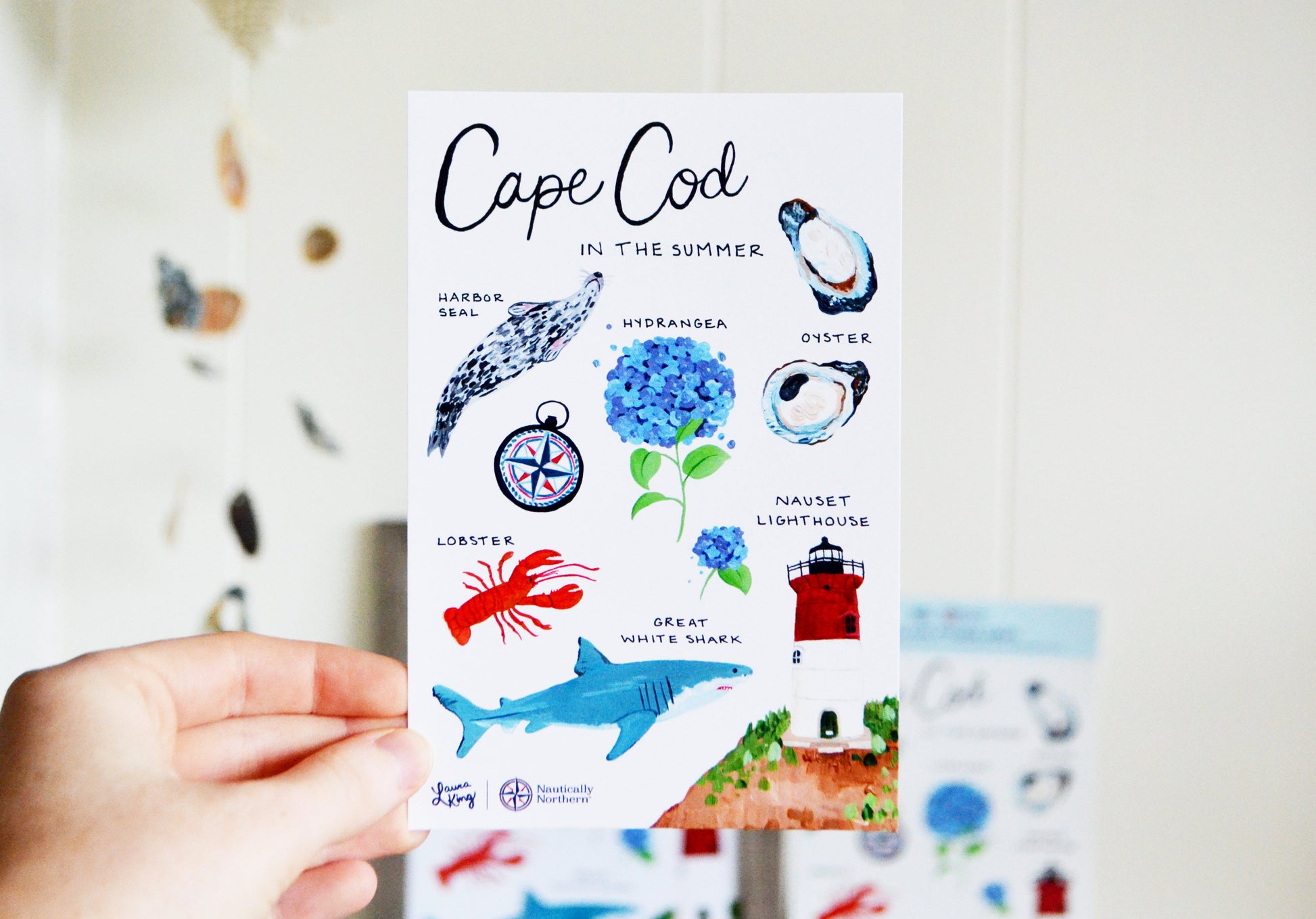 "Cape Cod in the Summer" Handmade Postcard - 4" x 6" image 2