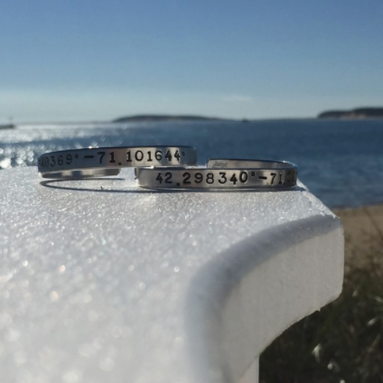 Custom Latitude and Longitude Cuff Bracelet image 2