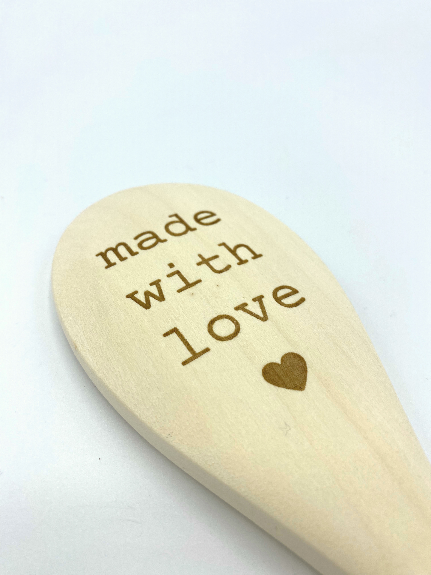 Rubberwood "Made with Love" Spoon image 1