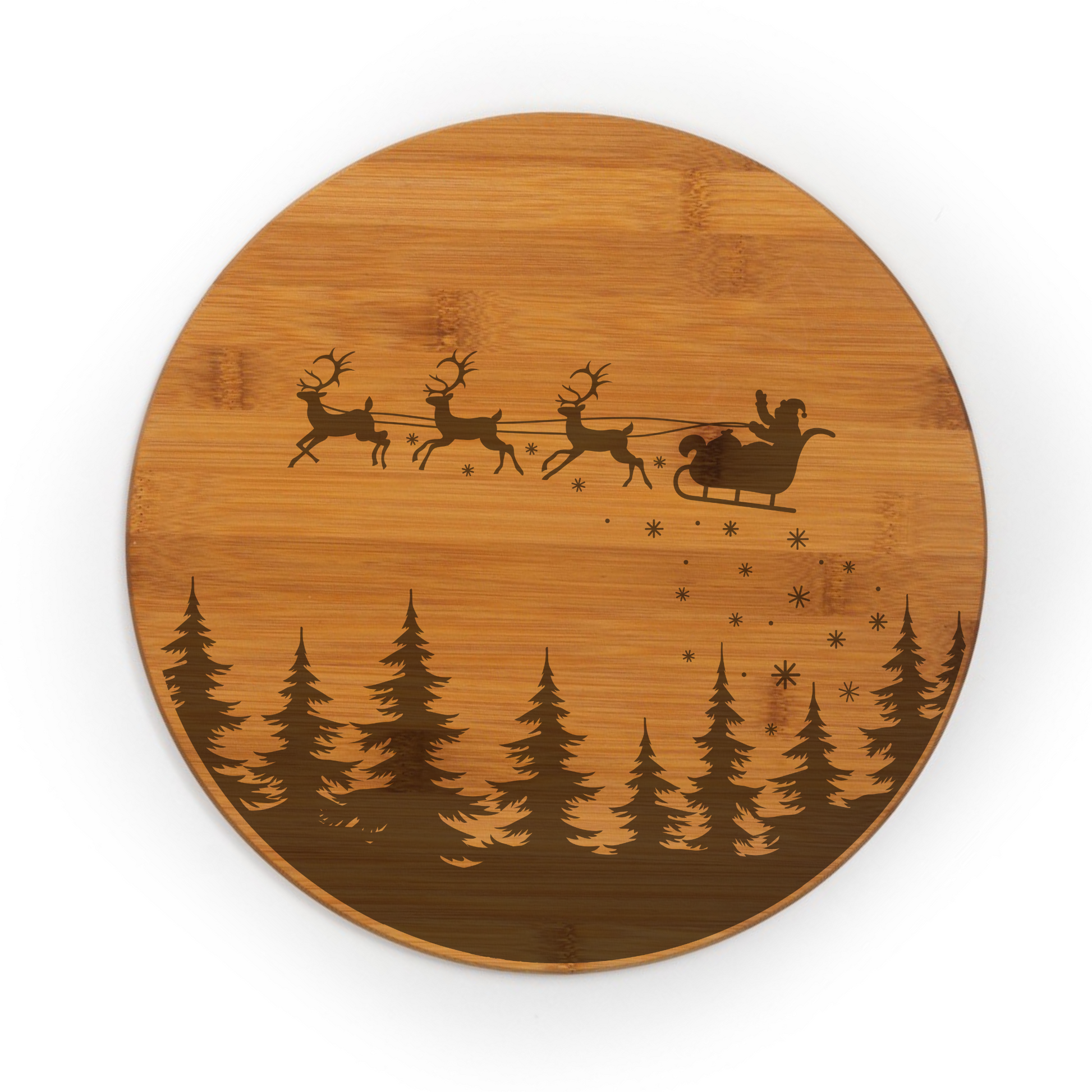 Santa Claus Engraved Bamboo Cutting Board image 0