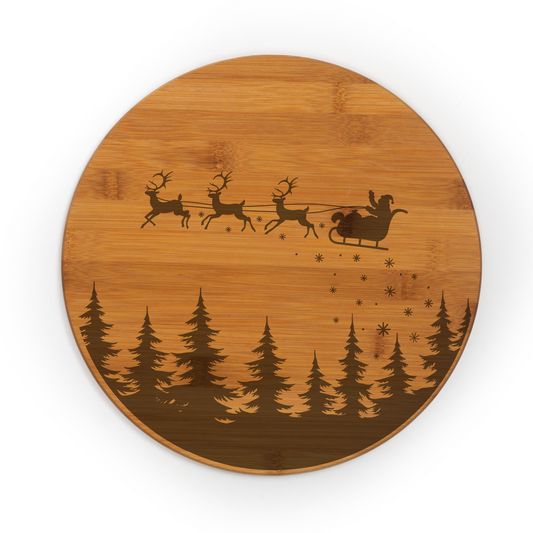 Santa Claus Engraved Bamboo Cutting Board image 0