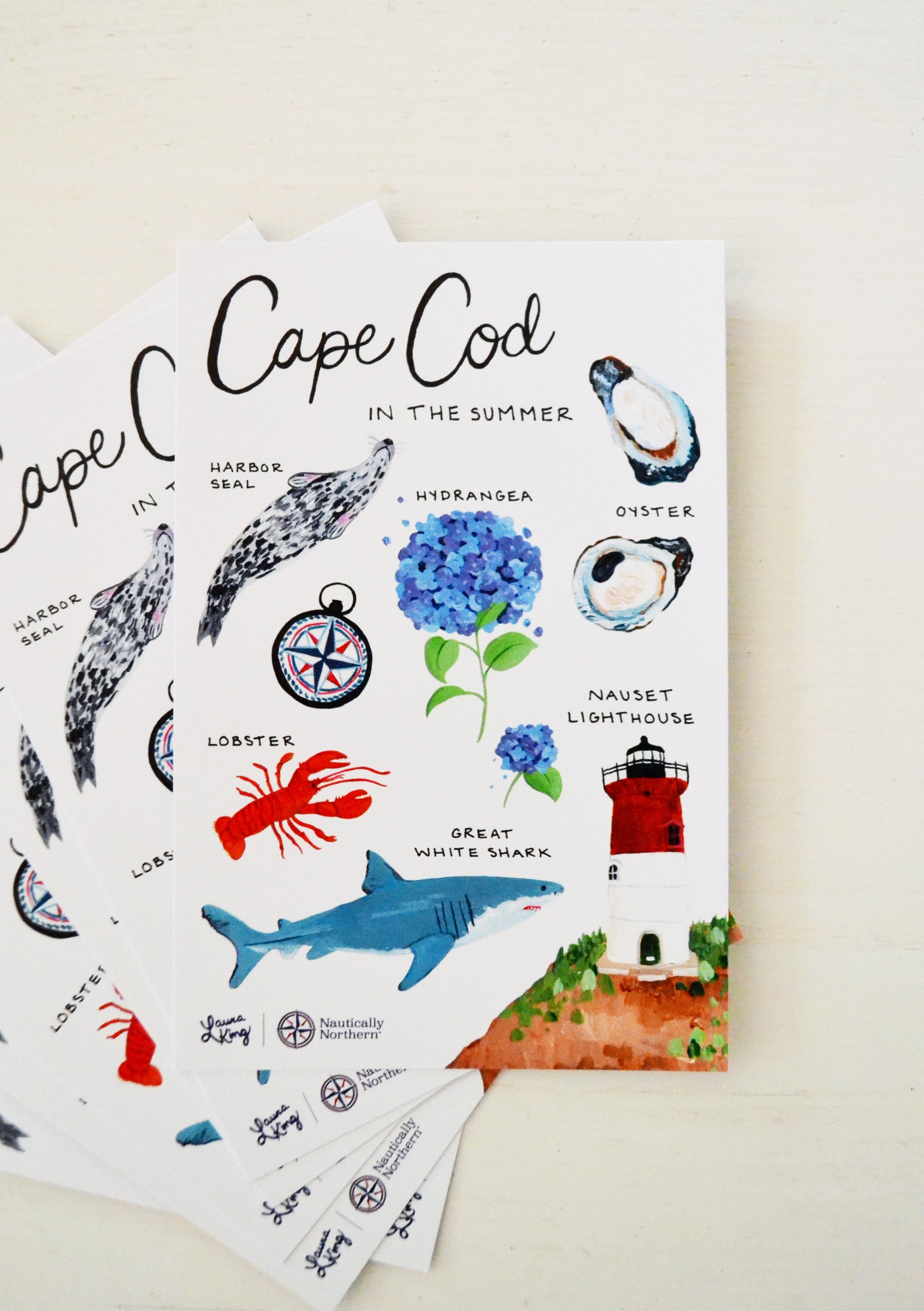 "Cape Cod in the Summer" Handmade Postcard - 4" x 6" image 1
