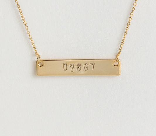 Custom ZIP Code Bar Necklace image 0