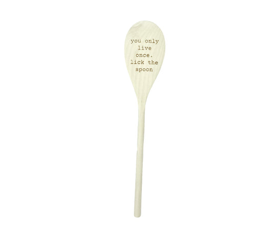 Rubberwood "You Only Live Once. Lick the Spoon" Spoon image 0