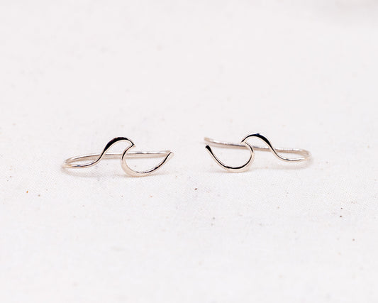Sterling Silver Wave Climber Earrings