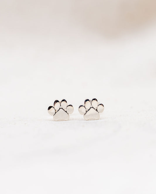 Sterling Silver Paw Print Earrings