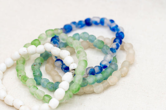 Recycled Glass Beaded Bracelet
