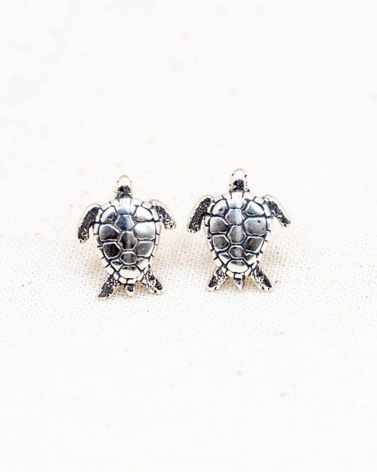 Sterling Silver Sea Turtle Earrings