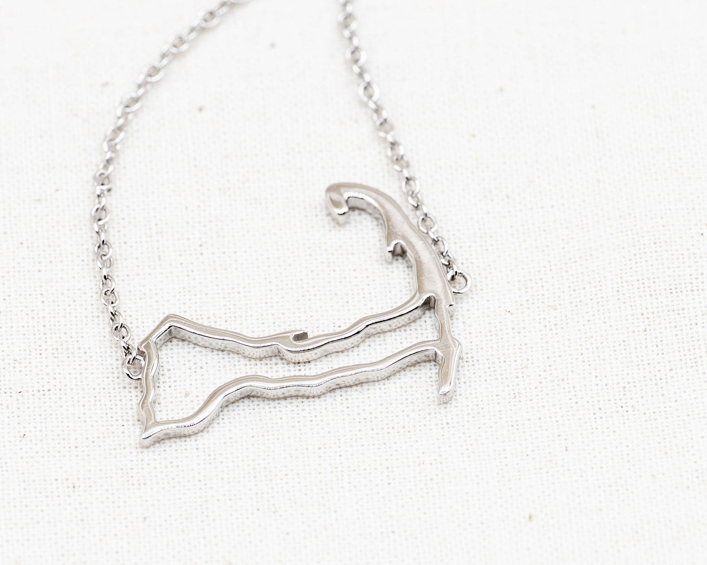 Cape Cod Outline Necklace in Sterling Silver