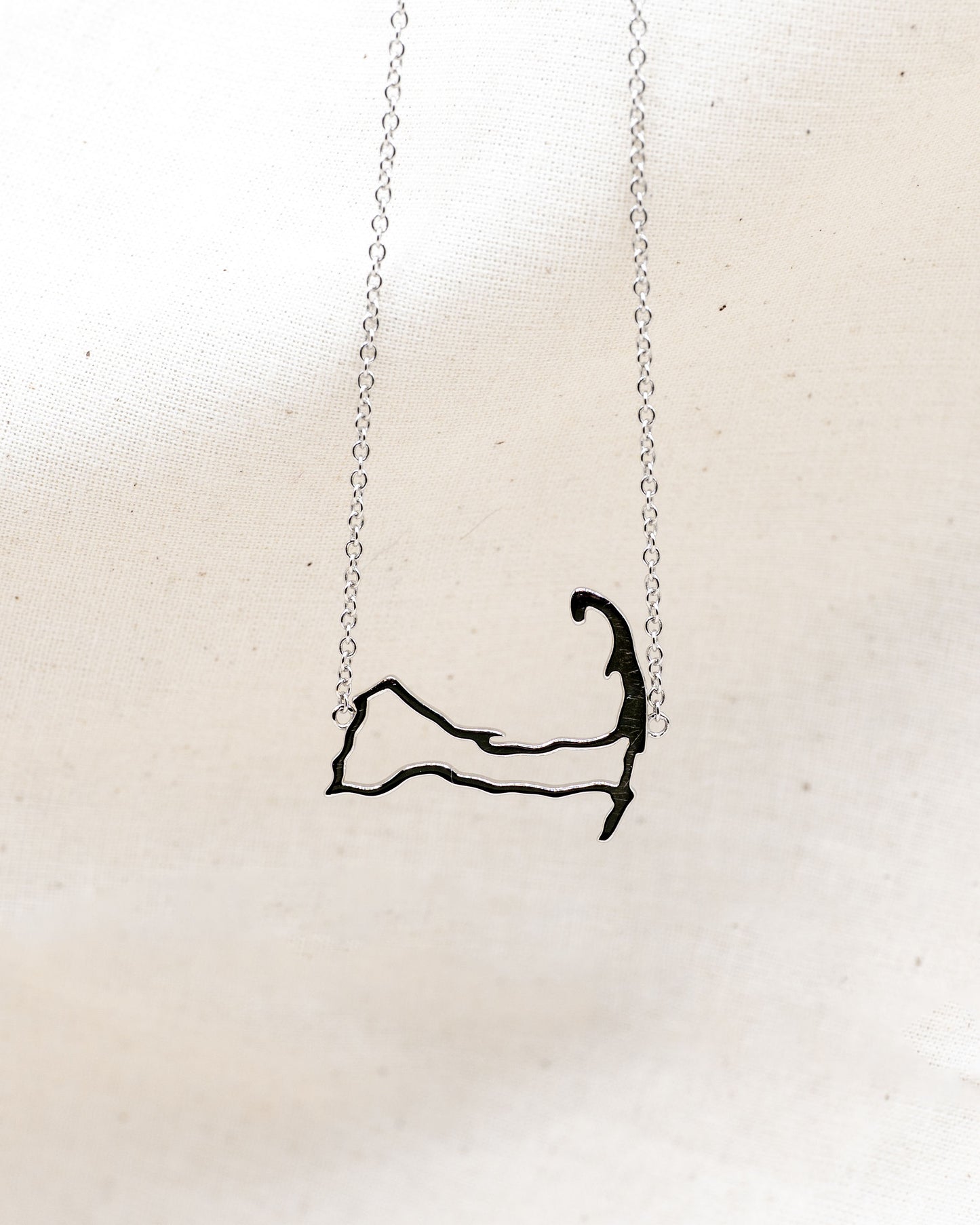 Cape Cod Outline Necklace in Sterling Silver