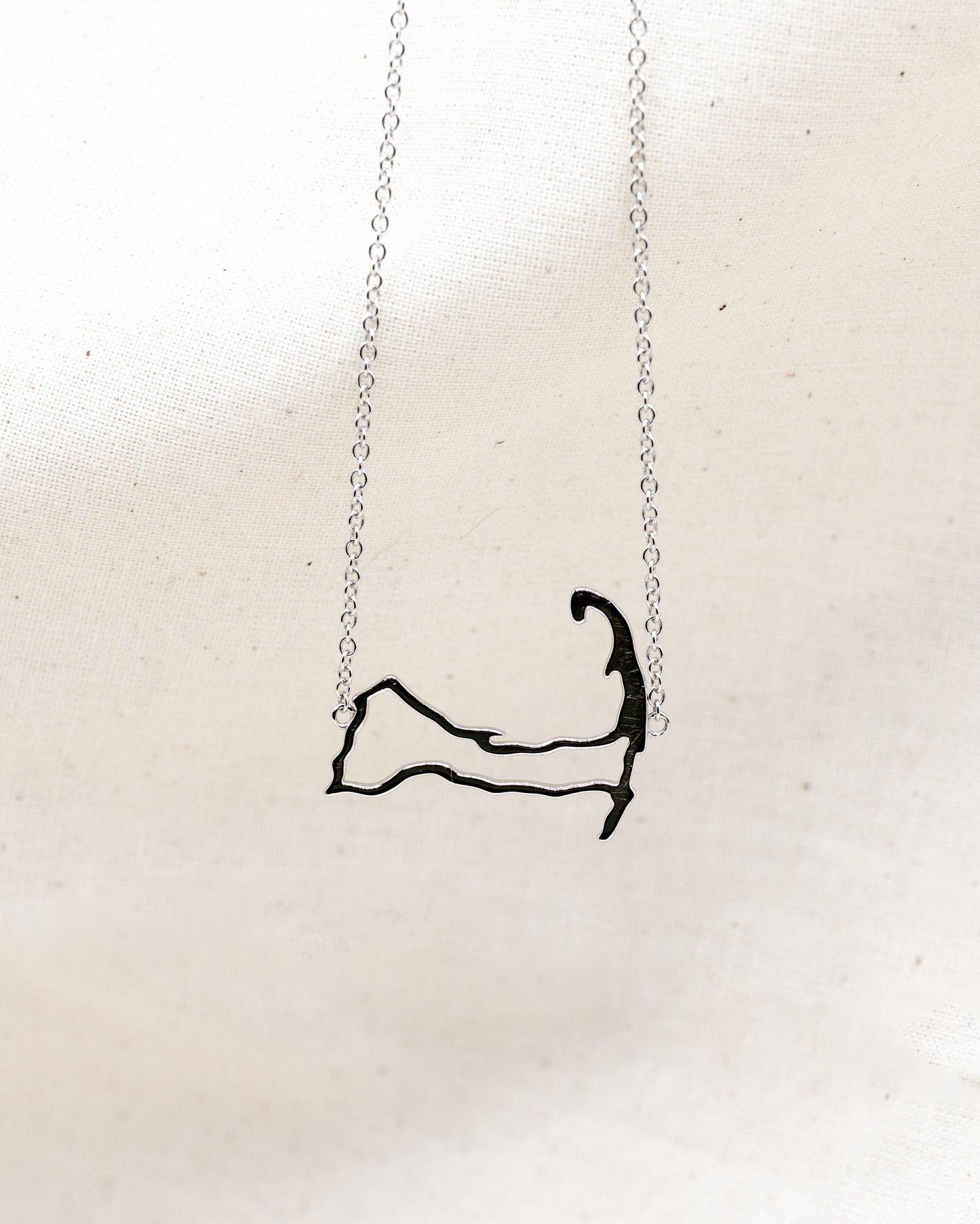 Cape Cod Outline Necklace in Sterling Silver