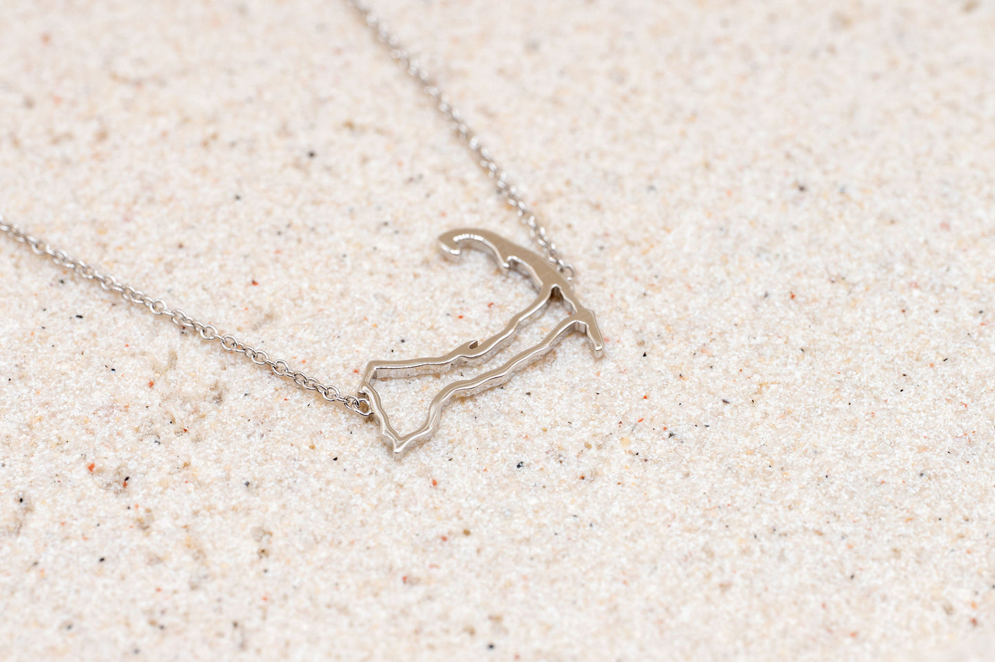 Cape Cod Outline Necklace in Sterling Silver