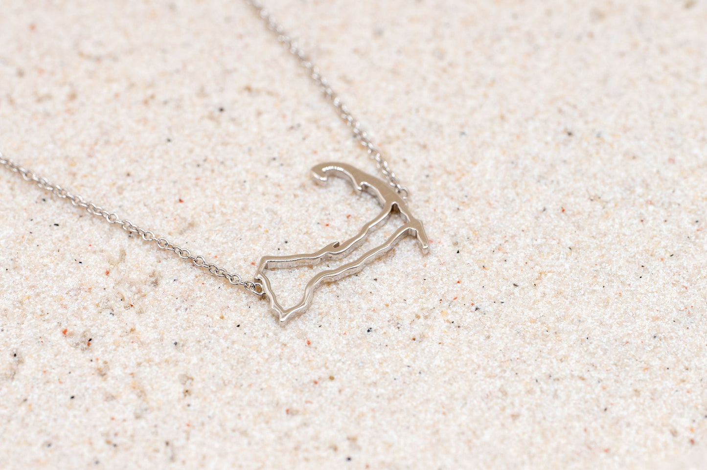 Cape Cod Outline Necklace in Sterling Silver