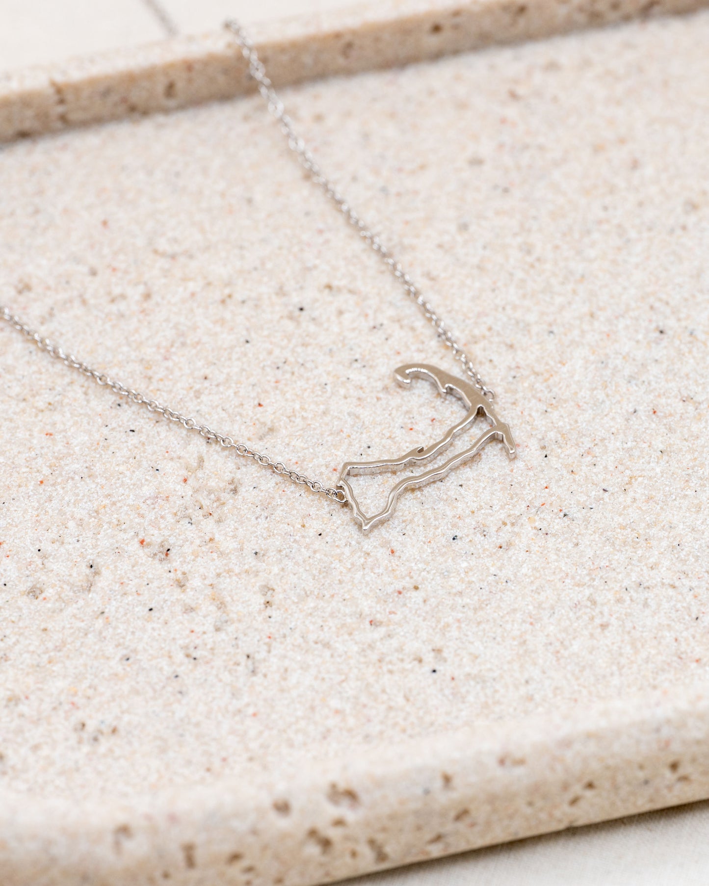 Cape Cod Outline Necklace in Sterling Silver