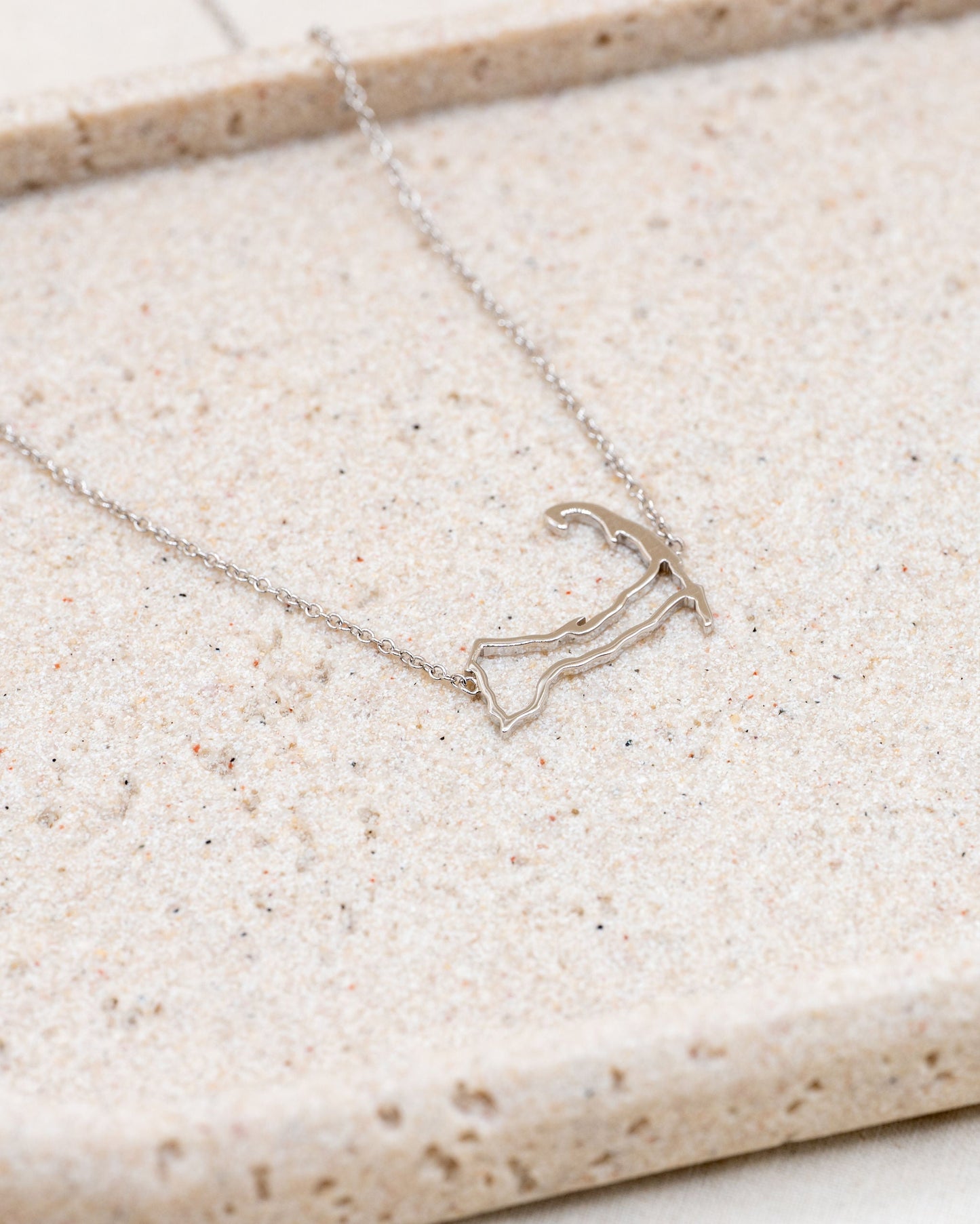 Cape Cod Outline Necklace in Sterling Silver