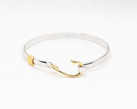 Sterling Silver and Gold Vermeil Fish Hook Bracelet