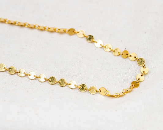 "Felicia" Dainty Disc Chain Necklace