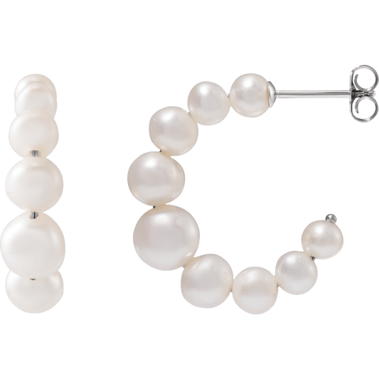 Freshwater Pearl Hoop Earrings