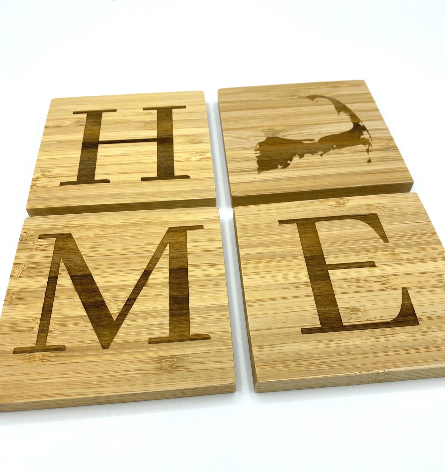 Slate and Bamboo "Home" Coasters - Set of 4 image 1