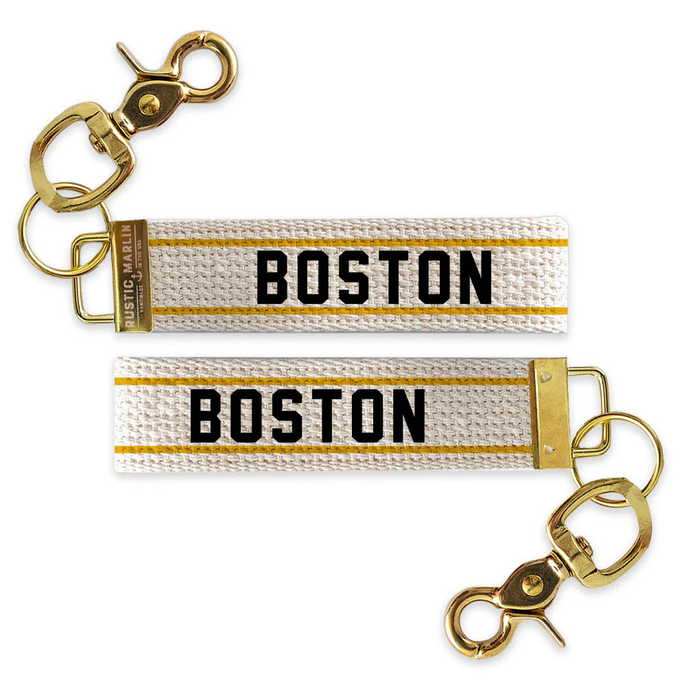 Boston Hockey-Inspired Wristlet Keychain | Boston Fan Gift